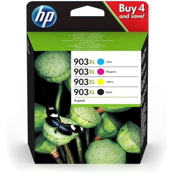 HP 903 - Pack de 4 cartouches d'encre  HP 903XL noir et couleurs 3hz51ae