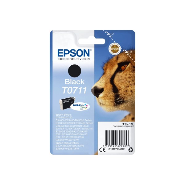 EPSON T0711 - Cartouche d'encre Epson T0711 - Encre noir Guépard