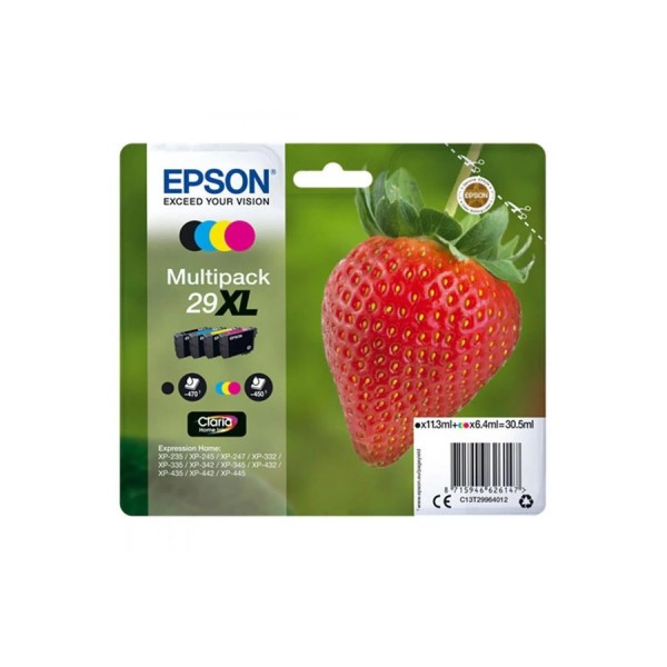 EPSON T2996 - Pack 4 cartouches d'encre Epson T2996  Fraise noir, cyan, magenta, jaune