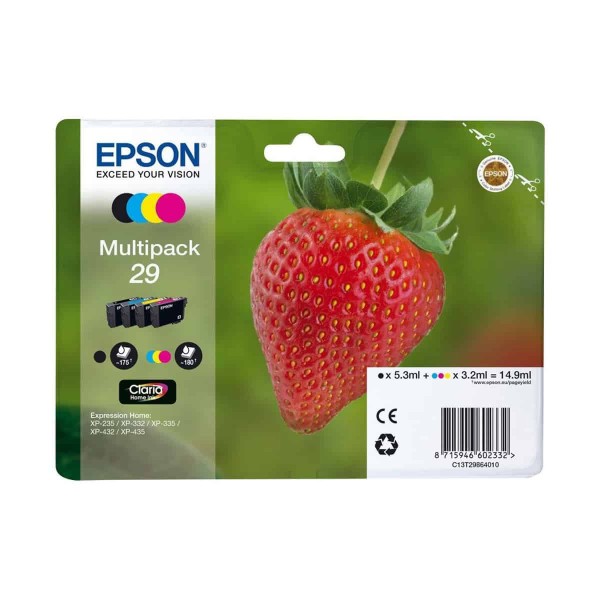 EPSON T2986 - Pack 4 Cartouches d'encre Epson T2986  Fraise noir,cyan, magenta, jaune