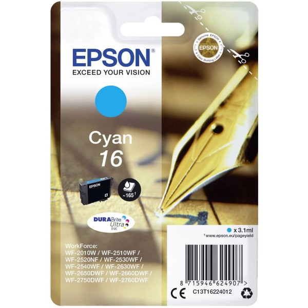 EPSON T1622 - Cartouche d'encre Epson T1622 "Stylo à plume cyan"