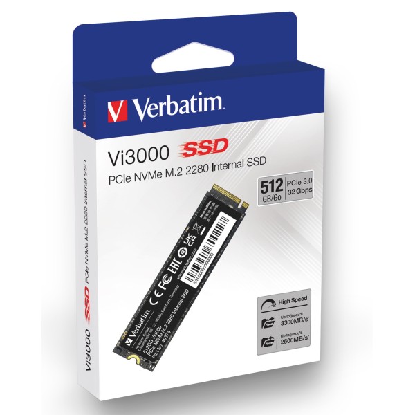 DISQUE SSD VERBATIM Vi3000 512Go M.2 NVMe Type 2280